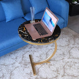 Bend Shaped Coffee Table Round Side Table Modern Style Coffee Table