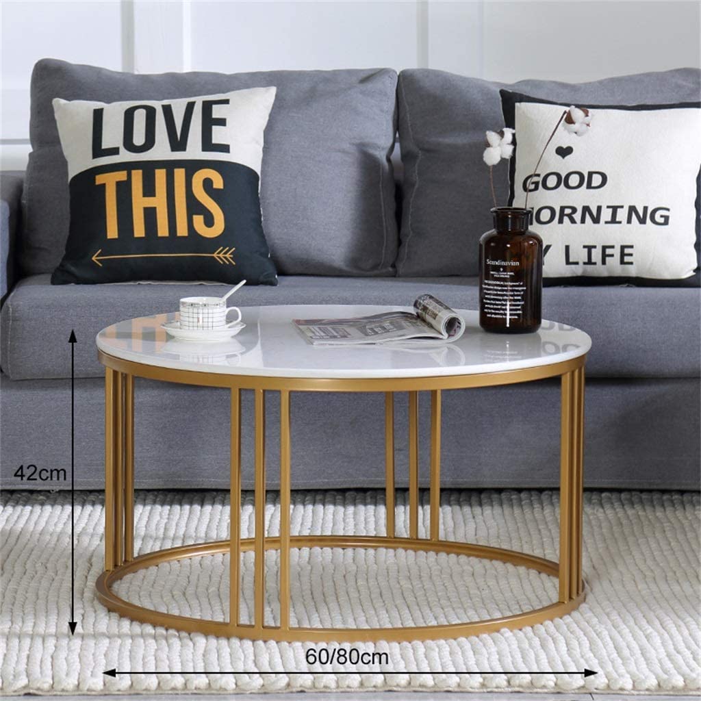 Round Shape Rode Based Center Table Gold Paint Finish