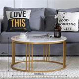 Round Shape Rode Based Center Table Gold Paint Finish