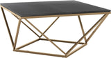Diamond Shape Based Center Table Gold Paint Finish