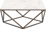 Diamond Shape Based Center Table Gold Paint Finish