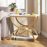 2-Shelf Rectangular Coffee Table Living Room Side Table Elevate Your Space