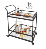 2-Tier Serving Tea Trolley Elegant & Modern Look