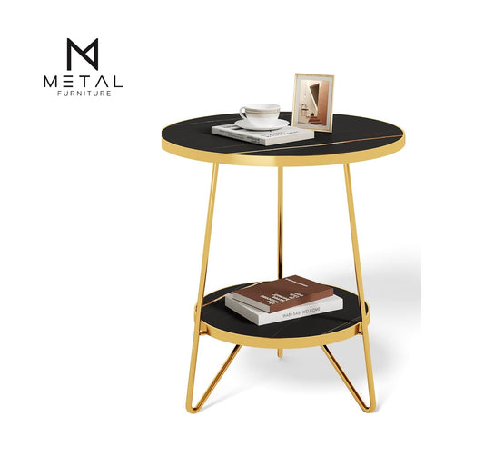 Two-Tier Round Coffee Table – Metal Furniture