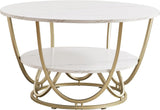 2 Shelf Round Center Table Modern Furniture Home