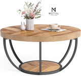 2-Tier Round Rode Based Center Table Elegant Luxury Home Furniture