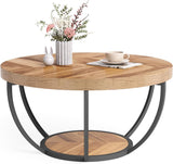 2-Tier Round Rode Based Center Table Elegant Luxury Home Furniture