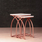 2 Pieces Bend Nesting Table Set Gold Paint Finish