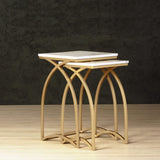 2 Pieces Bend Nesting Table Set Gold Paint Finish
