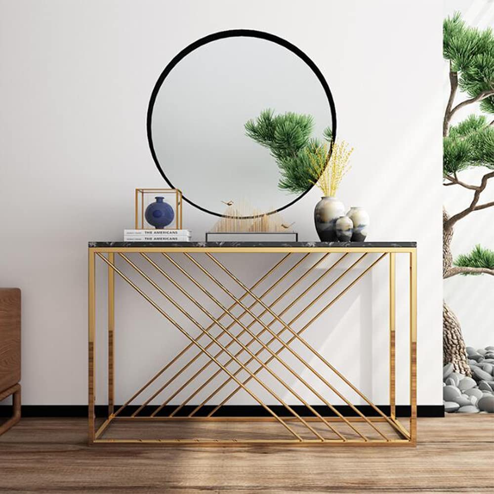 Center Cross Rods Console Table Living Room Hallway Table
