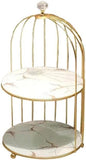 Double shelf Iron bird cage rack lipstick perfume cosmetics skin care products storage rack finishing table rack bathroom cosmetics storage