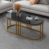 Capsule Shape Center Table Elegant Modern Design Rode Based Table