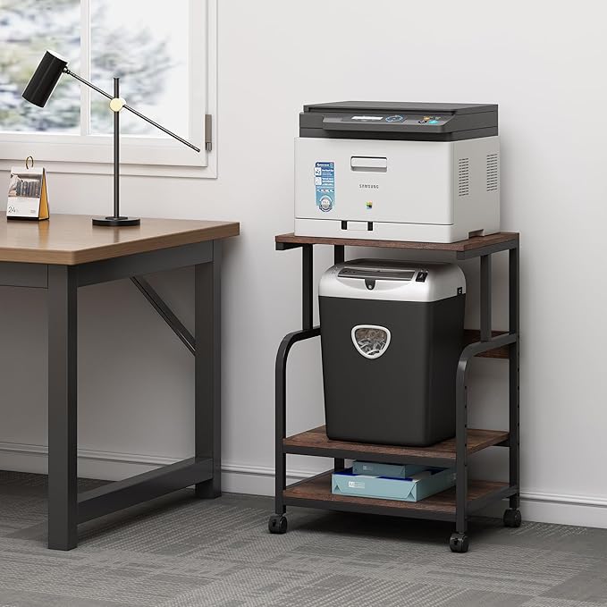 Metal Furniture FlexiCore 3-Tier computer desk trolley with compact, functional design for office organization and mobility.