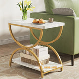 2-Shelf Rectangular Coffee Table Living Room Side Table Elevate Your Space