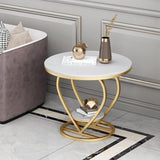 Double Heart Shape Based Coffee Table Metal Frame Side Table