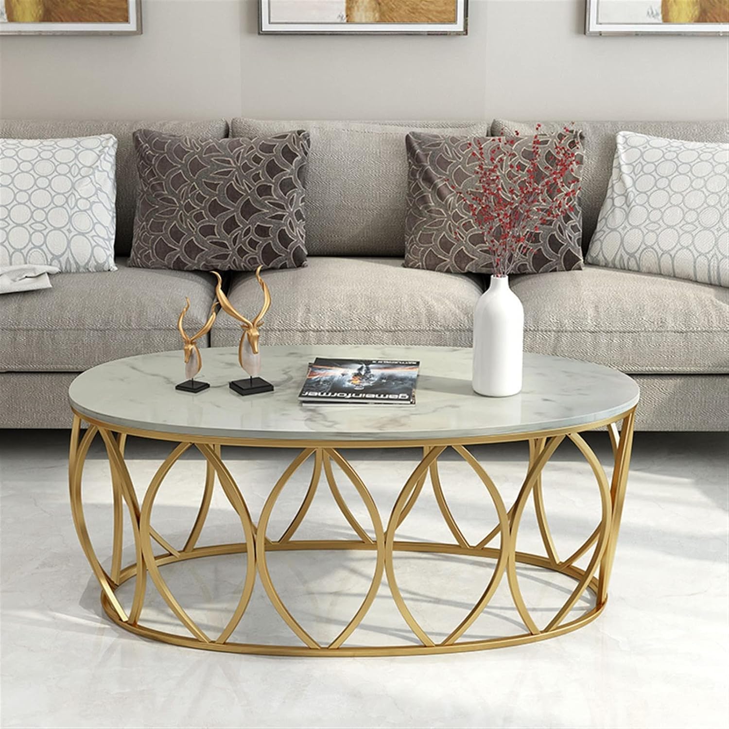 Luxury Gold Metal Frame Center Table