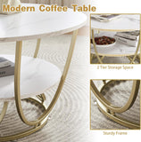 2 Shelf Round Center Table Modern Furniture Home