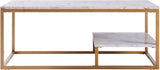 Center Small Shelf Center Table Gold Paint Finish