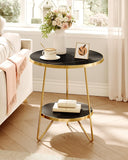 Round Top Two Tier Coffee Table Modern Side Table Living Room Table Luxury Style Table