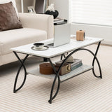 2 Tier Modern Center Table Luxury Living Room Table