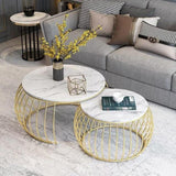 2 Pieces Round Center Table Home Decor Furniture Living Room Table