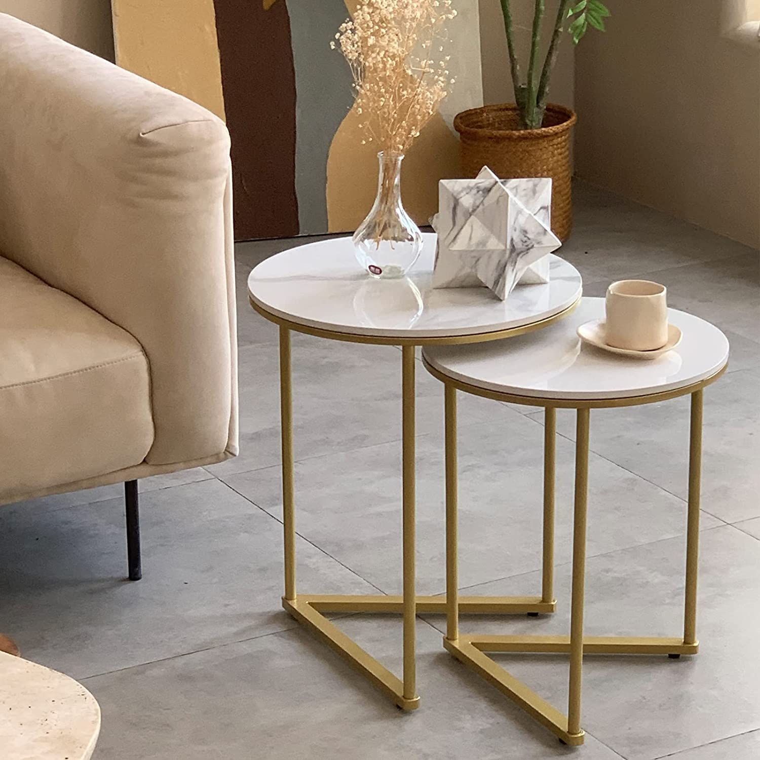V-Shape 2-Piece Nesting Table - Metal Furniture