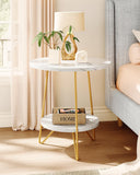 Round Top Two Tier Coffee Table Modern Side Table Living Room Table Luxury Style Table