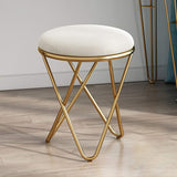 Cross Leg Ottoman Stool Velvet Top For Living Room