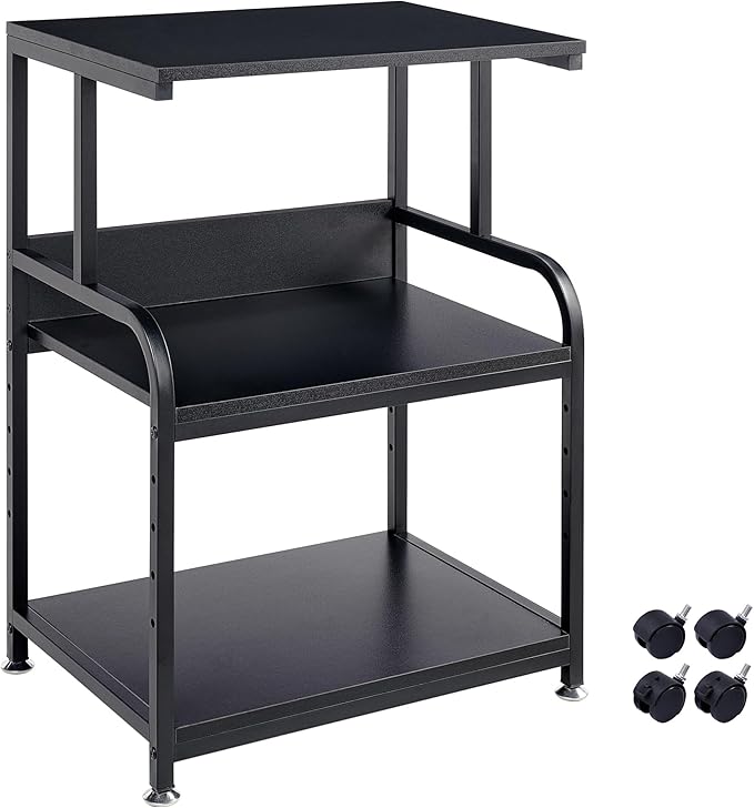 Metal Furniture FlexiCore 3-Tier Computer Desk Trolley with compact office desk design, ideal for efficient workspace organization.