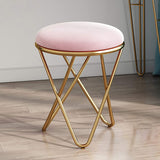 Cross Leg Ottoman Stool Velvet Top For Living Room