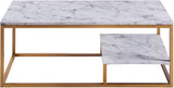 Center Small Shelf Center Table Gold Paint Finish
