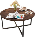 X Based Round Center Table 30" Diameter Luxury Look Style