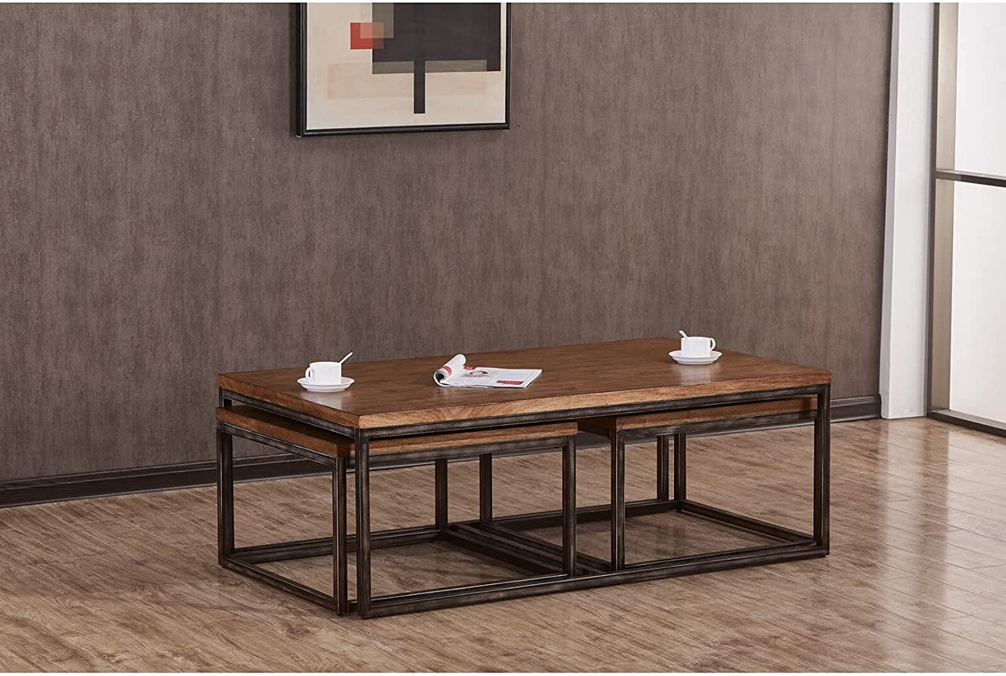 3 pieces Center Table Set Modern Look Living Room Table