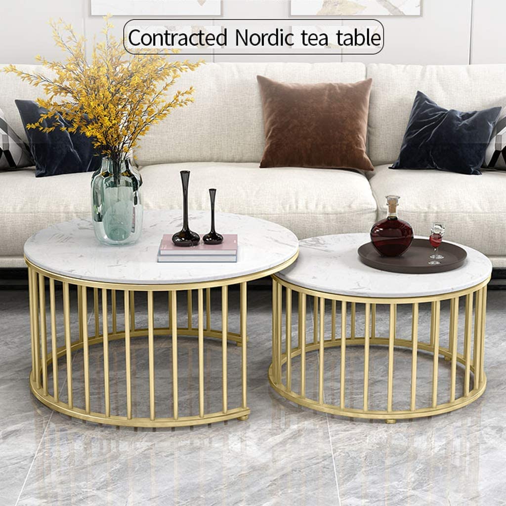2 Piece Of Nesting Center Table Round Table Luxury Style Table with Li ...