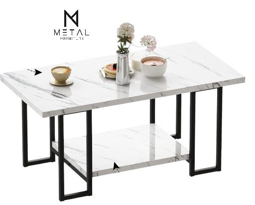 Rectangular Shape 2 Shelf Center Table Living Room Table – Metal Furniture