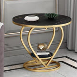 Double Heart Shape Based Coffee Table Metal Frame Side Table