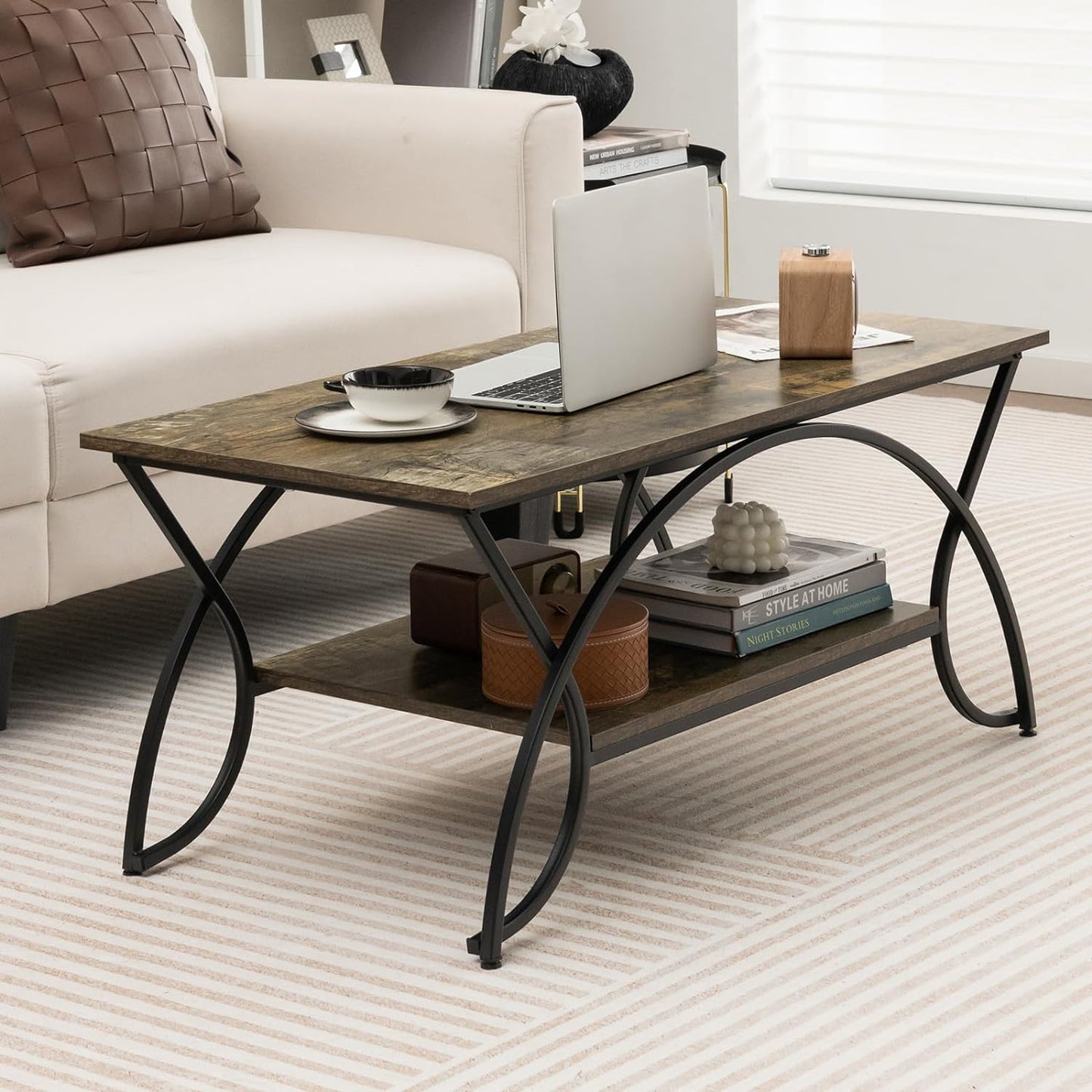 2 Tier Modern Center Table Luxury Living Room Table