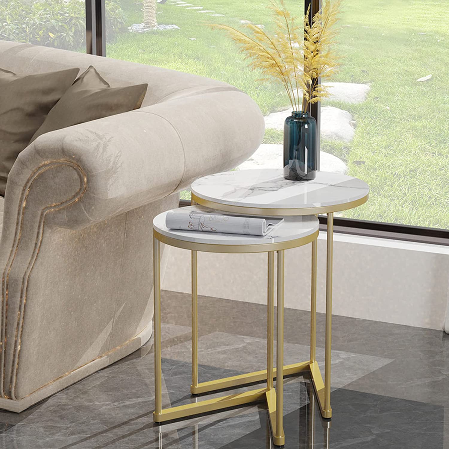 V-Shape 2-Piece Nesting Table - Metal Furniture