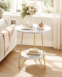 Round Top Two Tier Coffee Table Modern Side Table Living Room Table Luxury Style Table