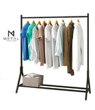 Cloth Hanging Stand Garment Coat Rack with Bottom Shelf Metal Clothes Rack for Hanging Clothes