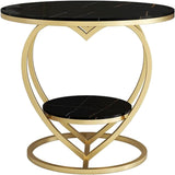 Double Heart Shape Based Coffee Table Metal Frame Side Table