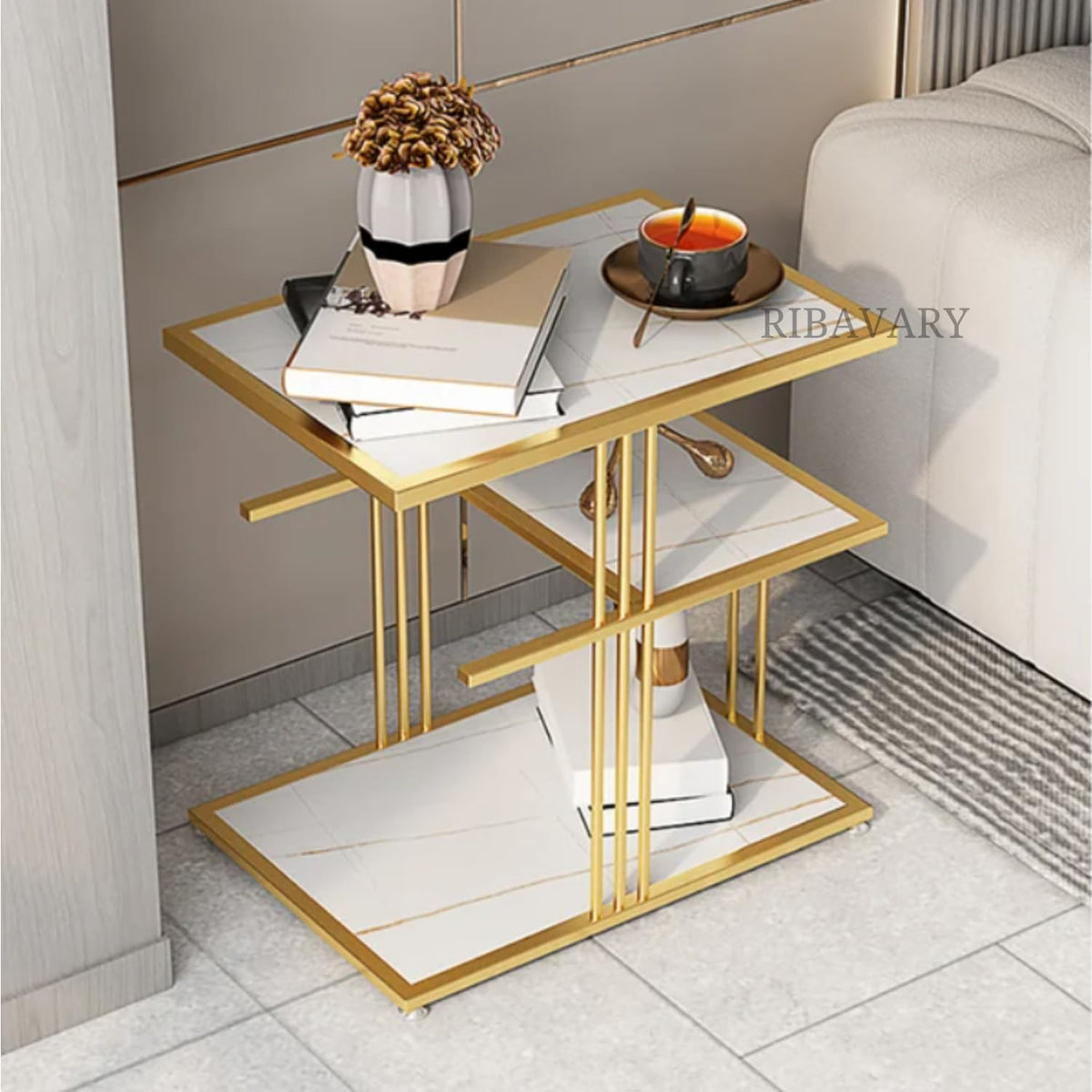3-Tier Elegant Coffee Table – Metal Furniture