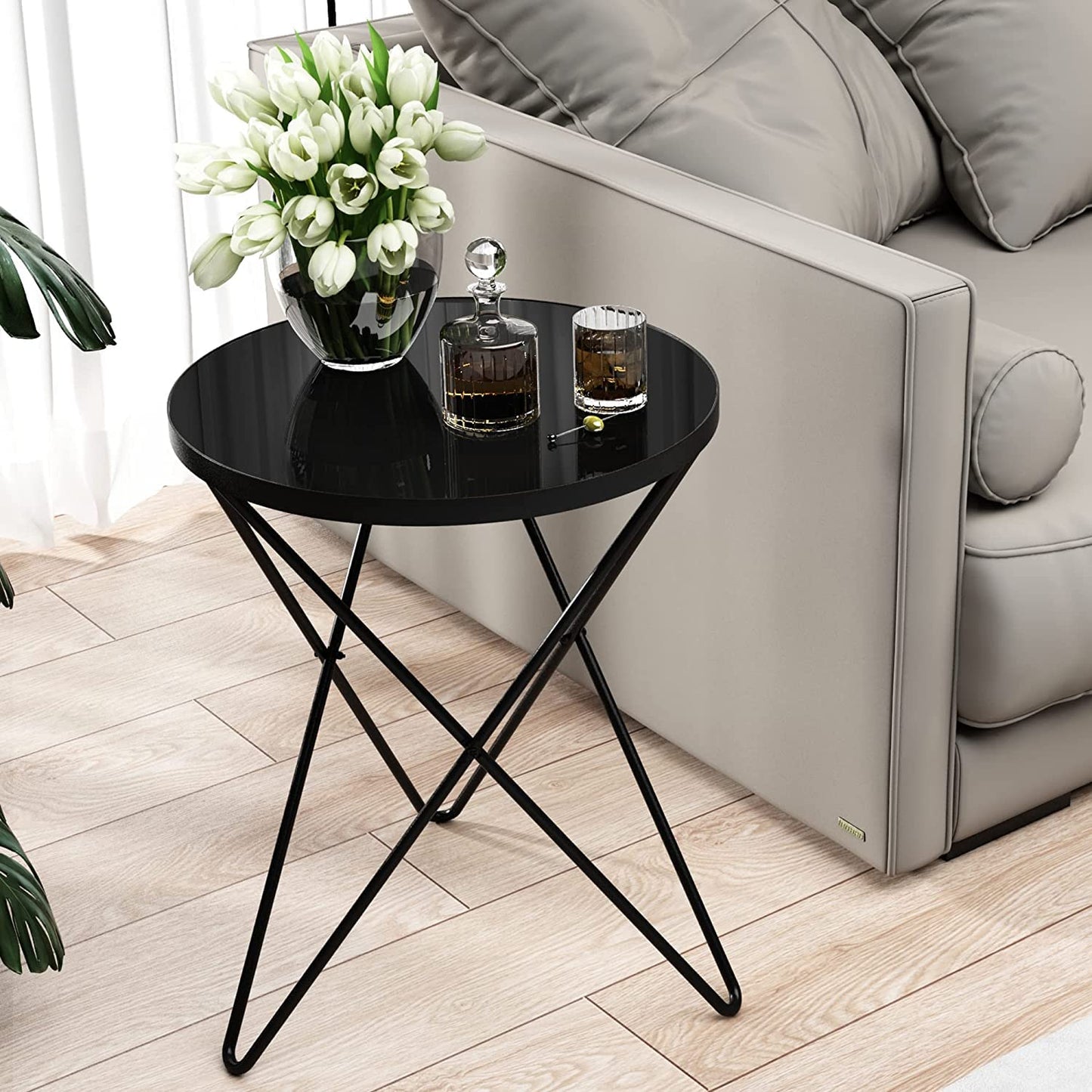 Modern Minimalist Coffee Table Living Room Table Round Top Side Table