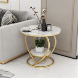 Double Heart Shape Based Coffee Table Metal Frame Side Table