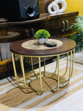Round Center Table Luxury Furniture Home Gold Paint Finish