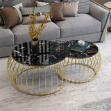 2 Pieces Round Center Table Home Decor Furniture Living Room Table