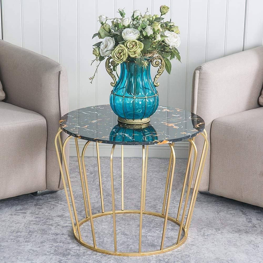 Round Coffee Table Elegant Look Sofa Side Table - Metal Furniture