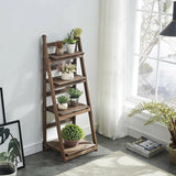 4-Tire Wooden Flower Stand Plant Display Shelves