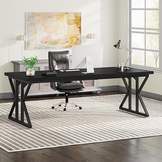 Metal Furniture office desk with smooth surface and sturdy frame, ideal for laptops, monitors, and home or professional office use.