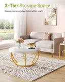 2-Tier Round Rode Based Center Table Elegant Luxury Home Furniture